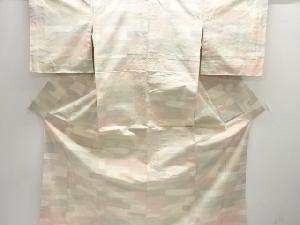 未使用品　ヱ霞模様織出し十日町紬着物